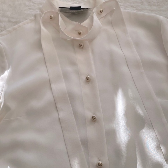 GUCCI Ivory Silk Blouse 36 NWOT - Picture 4 of 11